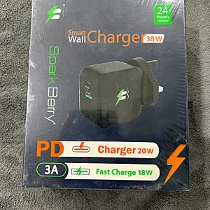 Fast Wall Charger 2port (PD + USB) 38watt (Black)