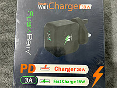 Fast Wall Charger 2port (PD + USB) 38watt (Black)