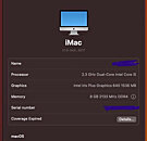 iMac - Year 2017, Screen Size 21.5", Processor Core i5, Ram 8 GB, Storage Memory 1 TB